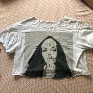 Gothic nun cut up crop top